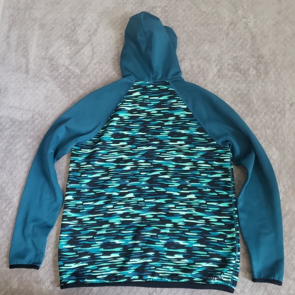 Nike Therma Fit hoodie Sweatshirt Size Medium Teal Aqua Turquoise Active Sporty - Picture 6 of 7